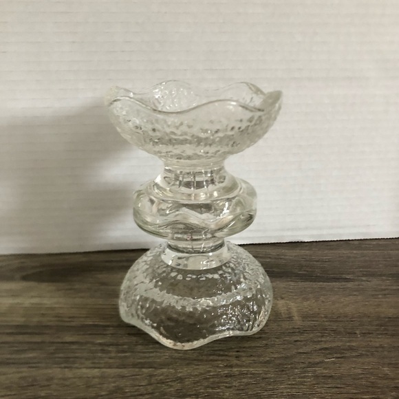 Vtg Anchor Hocking Textured Glass Candle Holders - Picture 9 of 10